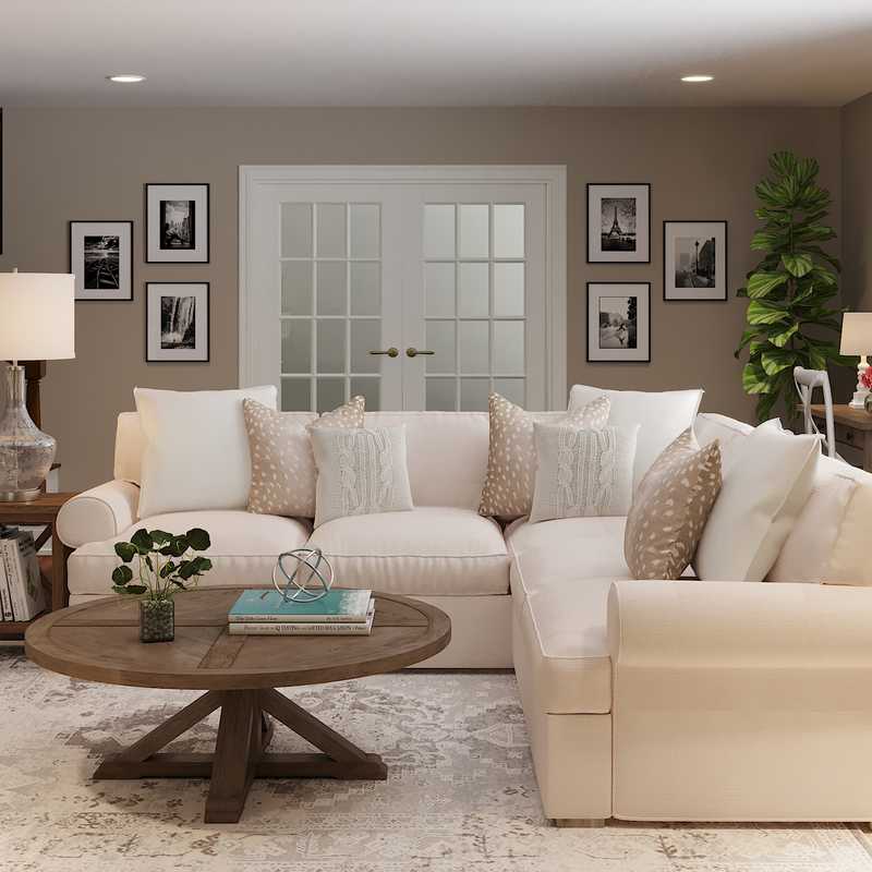 Farmhouse, Rustic Living Room Design by Havenly Interior Designer Maria
