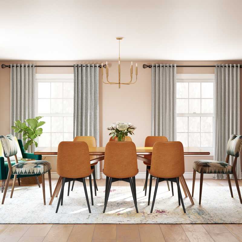 Eclectic, Glam, Midcentury Modern Dining Room Design by Havenly Interior Designer Dani