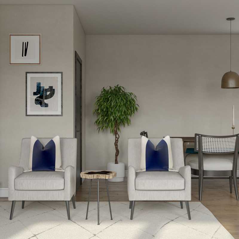 Contemporary, Bohemian, Midcentury Modern, Scandinavian Living Room Design by Havenly Interior Designer Emily
