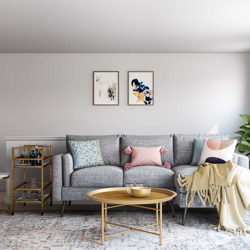 Bohemian, Midcentury Modern, Scandinavian Living Room Design by Havenly Interior Designer Natasha