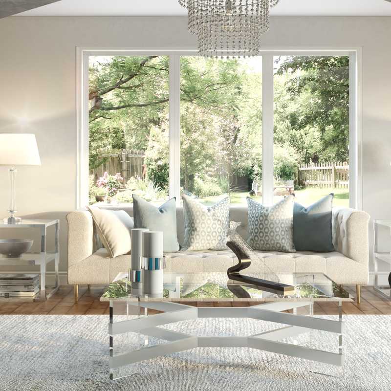 Glam, Transitional Living Room Design by Havenly Interior Designer Kheirieh