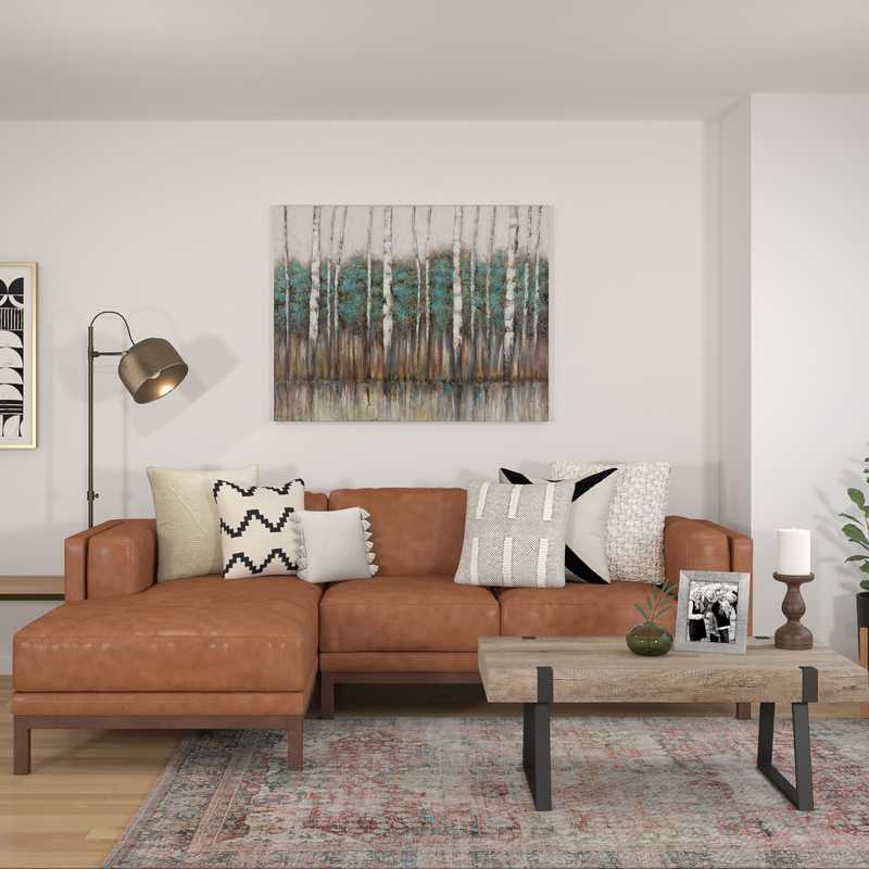 Industrial, Rustic Living Room Design by Havenly Interior Designer Olivia