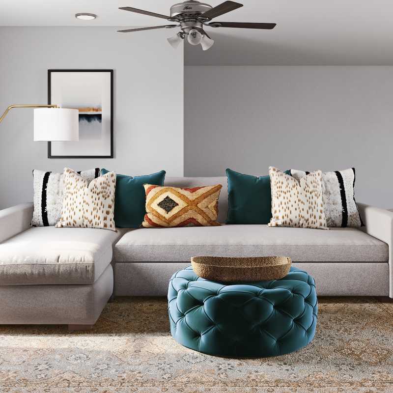 Eclectic, Midcentury Modern Living Room Design by Havenly Interior Designer Shannon