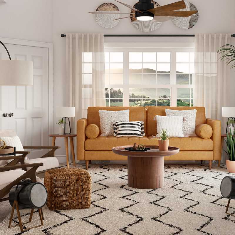 Rustic, Midcentury Modern Living Room Design by Havenly Interior Designer Sydney