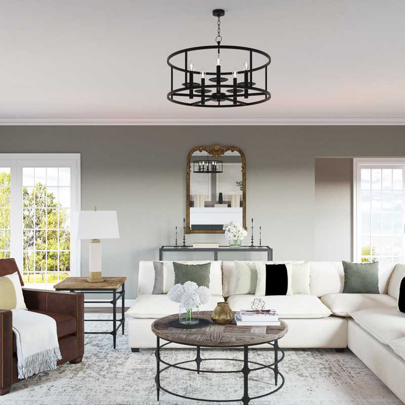 Classic, Farmhouse Living Room Design by Havenly Interior Designer Liliana