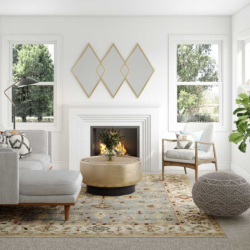 Bohemian, Global, Midcentury Modern, Scandinavian Living Room Design by Havenly Interior Designer Melanie