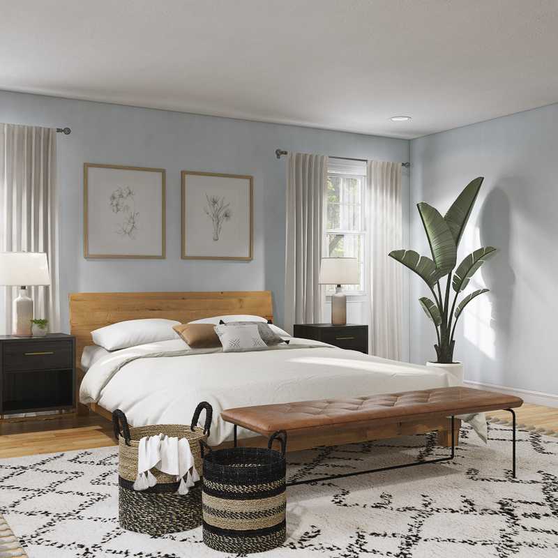 Eclectic, Bohemian, Global, Southwest Inspired, Midcentury Modern Bedroom Design by Havenly Interior Designer Brit