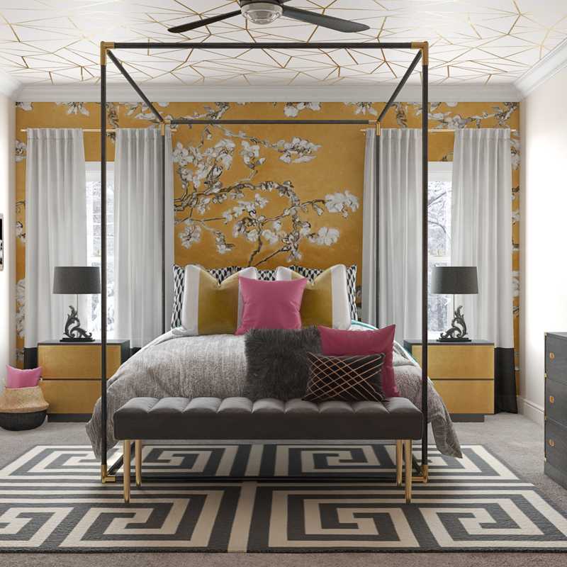 Modern, Eclectic, Glam Bedroom Design by Havenly Interior Designer Ashlyn