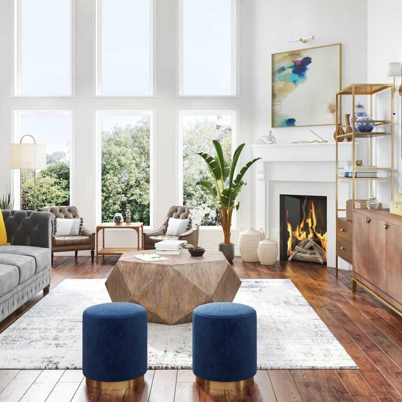 Contemporary, Glam Living Room Design by Havenly Interior Designer Melisa