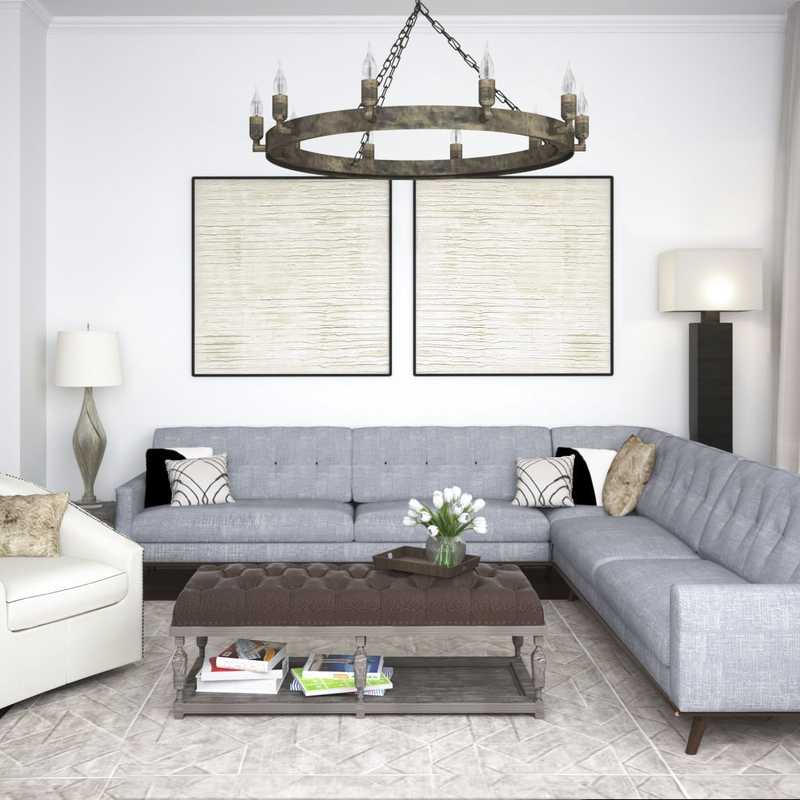 Contemporary, Classic, Rustic Living Room Design by Havenly Interior Designer Stephanie
