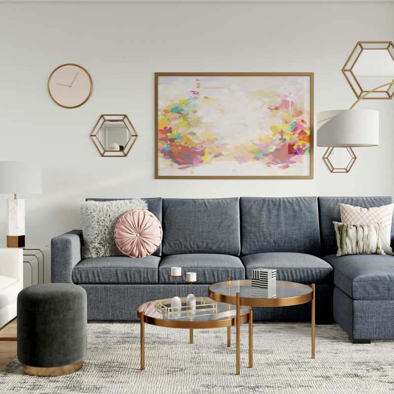 Glam Living Room Design by Havenly Interior Designer Hannah