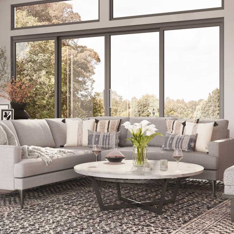 Contemporary, Rustic Living Room Design by Havenly Interior Designer Brady