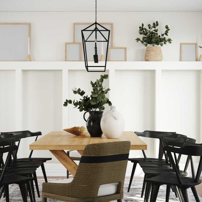 Farmhouse, Transitional Dining Room Design by Havenly Interior Designer Kaity
