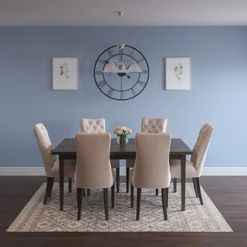 Farmhouse, Transitional Dining Room Design by Havenly Interior Designer Amy