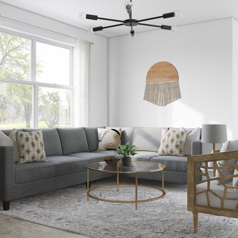 Modern, Bohemian, Midcentury Modern, Minimal Living Room Design by Havenly Interior Designer Morgan