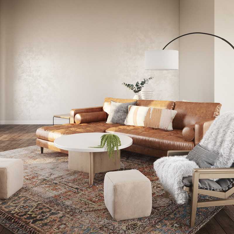 Contemporary, Bohemian, Scandinavian Living Room Design by Havenly Interior Designer Robyn