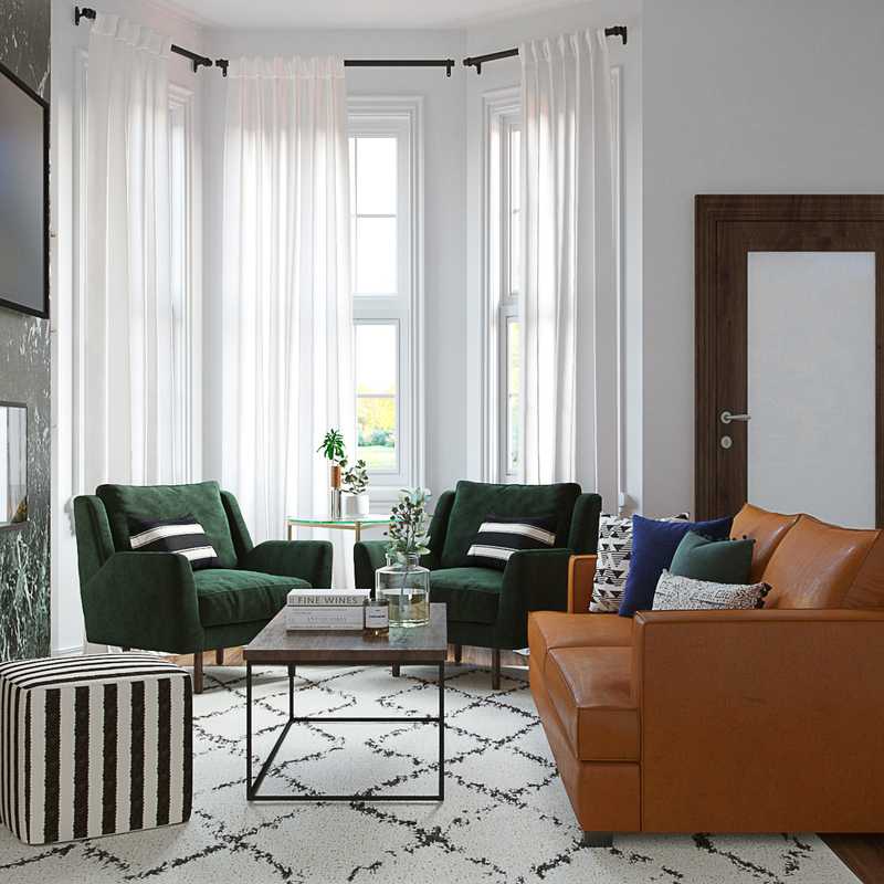 Midcentury Modern Living Room Design by Havenly Interior Designer Shelly