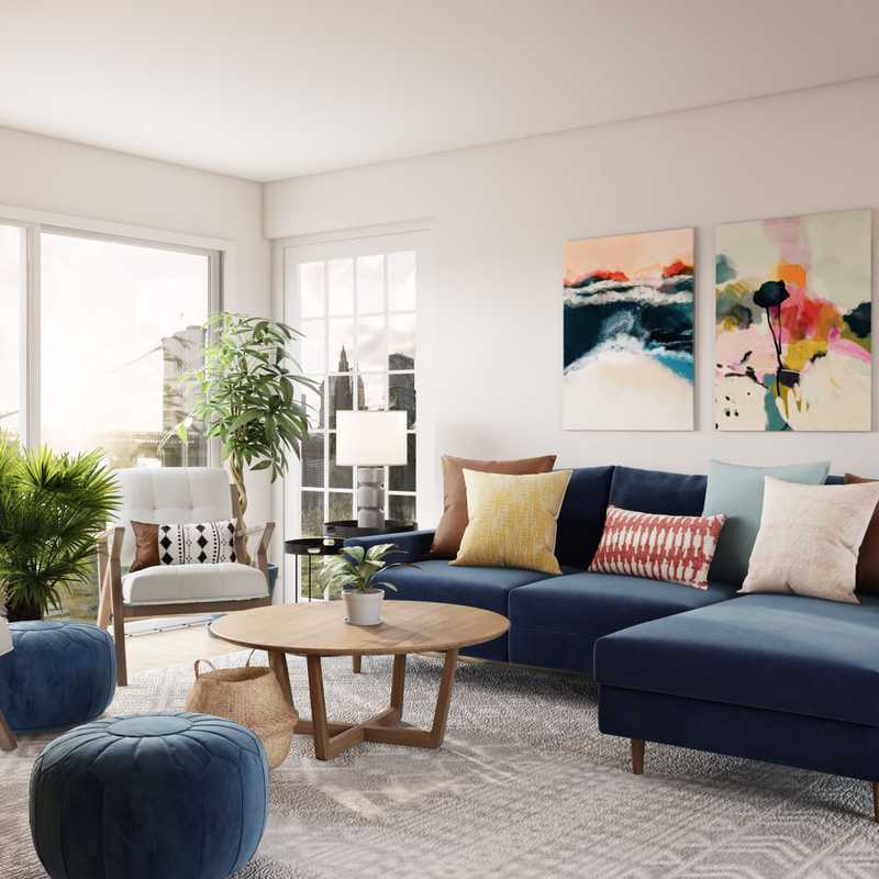 Modern, Eclectic, Midcentury Modern Living Room Design by Havenly Interior Designer Sydney