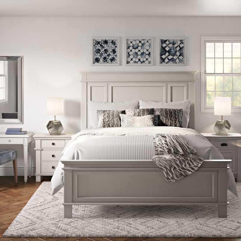 Glam, Farmhouse Bedroom Design by Havenly Interior Designer Gabrielle