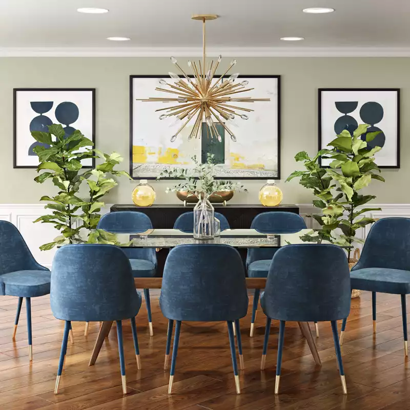 Modern, Eclectic, Bohemian, Glam, Global Dining Room Design by Havenly Interior Designer Danielle