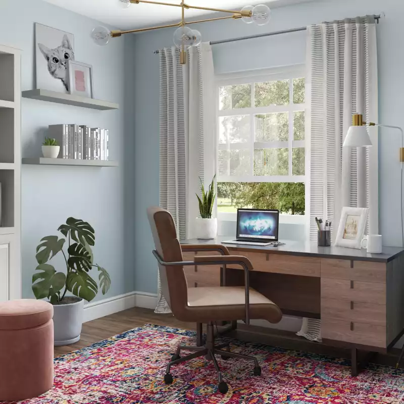 Eclectic, Bohemian Office Design by Havenly Interior Designer Michelle
