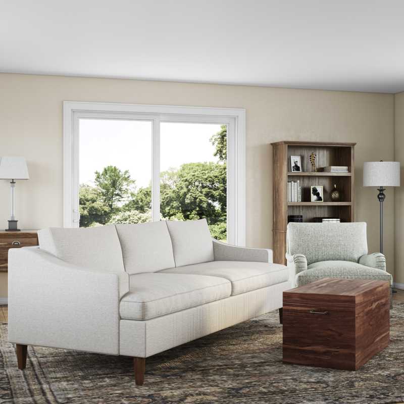 Traditional, Rustic Living Room Design by Havenly Interior Designer Sawyer