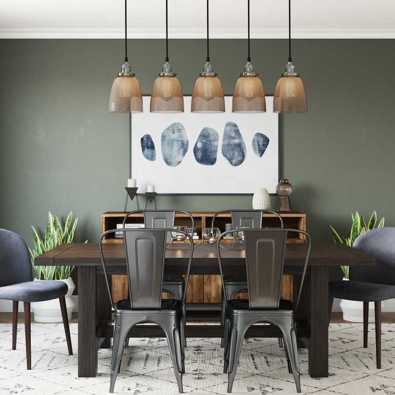 Eclectic, Bohemian, Midcentury Modern Dining Room Design by Havenly Interior Designer Rocio