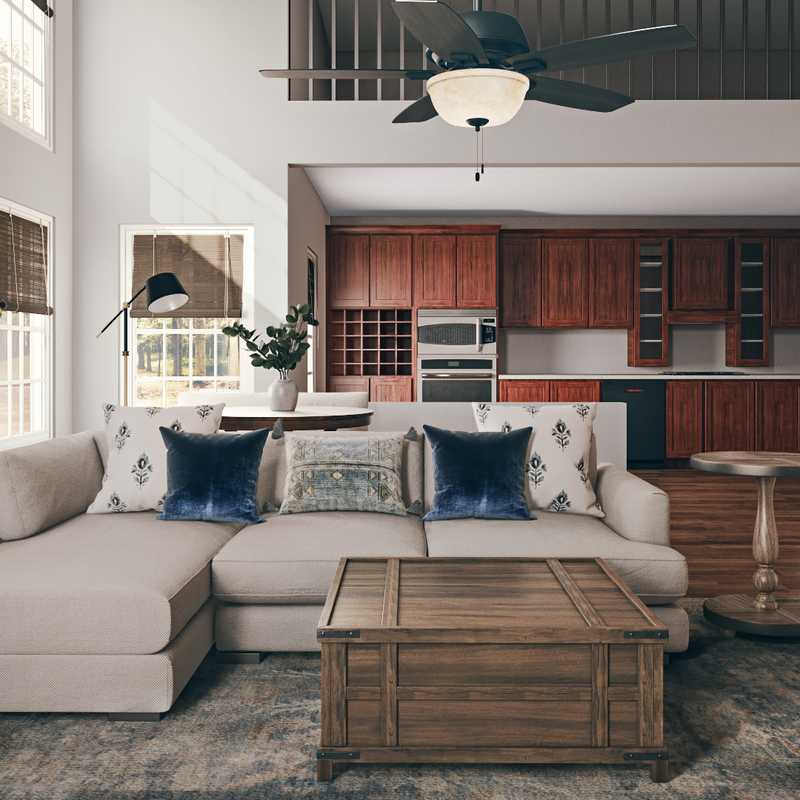 Classic, Farmhouse, Rustic Living Room Design by Havenly Interior Designer Adrian