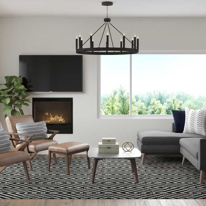 Midcentury Modern Living Room Design by Havenly Interior Designer Sofia