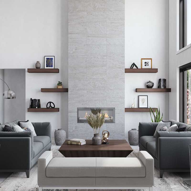 Modern, Eclectic, Glam, Minimal Living Room Design by Havenly Interior Designer Masooma