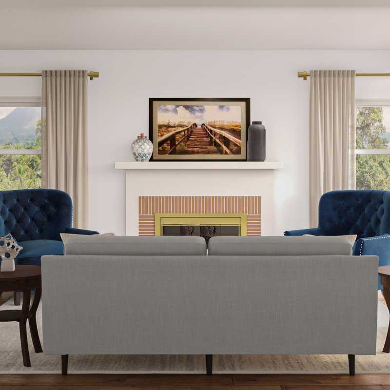 Bohemian, Farmhouse Living Room Design by Havenly Interior Designer Breanna