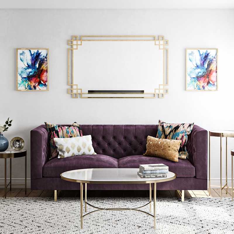 Modern, Glam Living Room Design by Havenly Interior Designer Deeksha