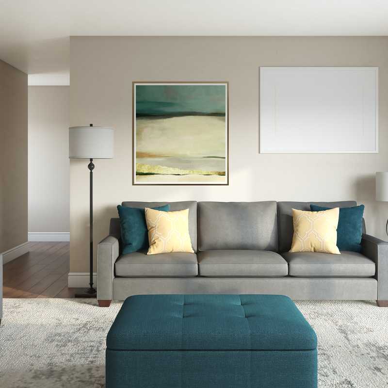 Modern, Minimal Living Room Design by Havenly Interior Designer Paige