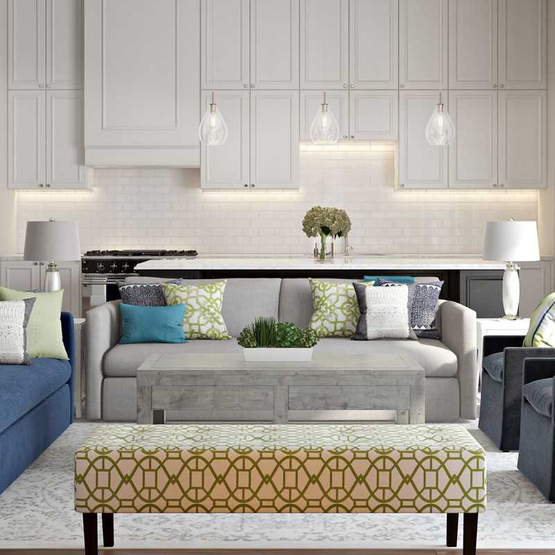 Classic, Farmhouse, Transitional Living Room Design by Havenly Interior Designer Jonica