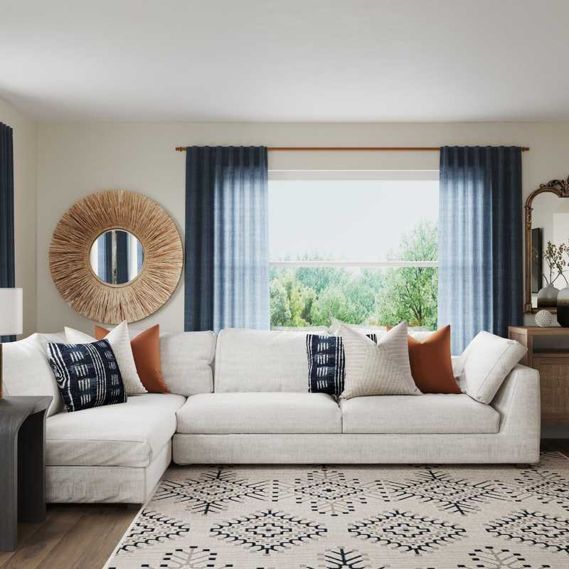Modern, Glam, Midcentury Modern Living Room Design by Havenly Interior Designer Elyse