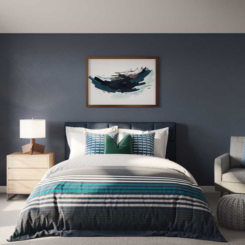 Modern, Industrial Bedroom Design by Havenly Interior Designer Karen