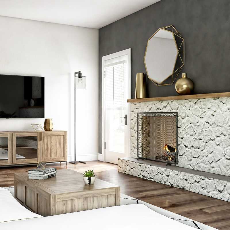 Modern, Midcentury Modern Living Room Design by Havenly Interior Designer Anna