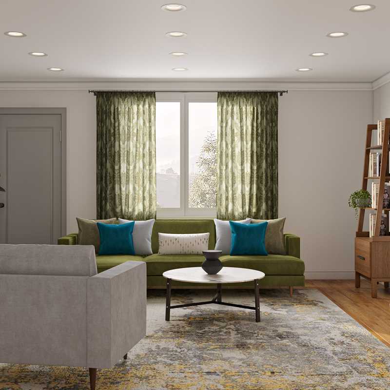 Contemporary, Modern, Midcentury Modern Living Room Design by Havenly Interior Designer Bethany