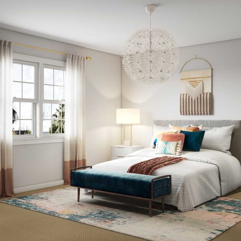 Modern, Eclectic, Bohemian, Glam Bedroom Design by Havenly Interior Designer Madison