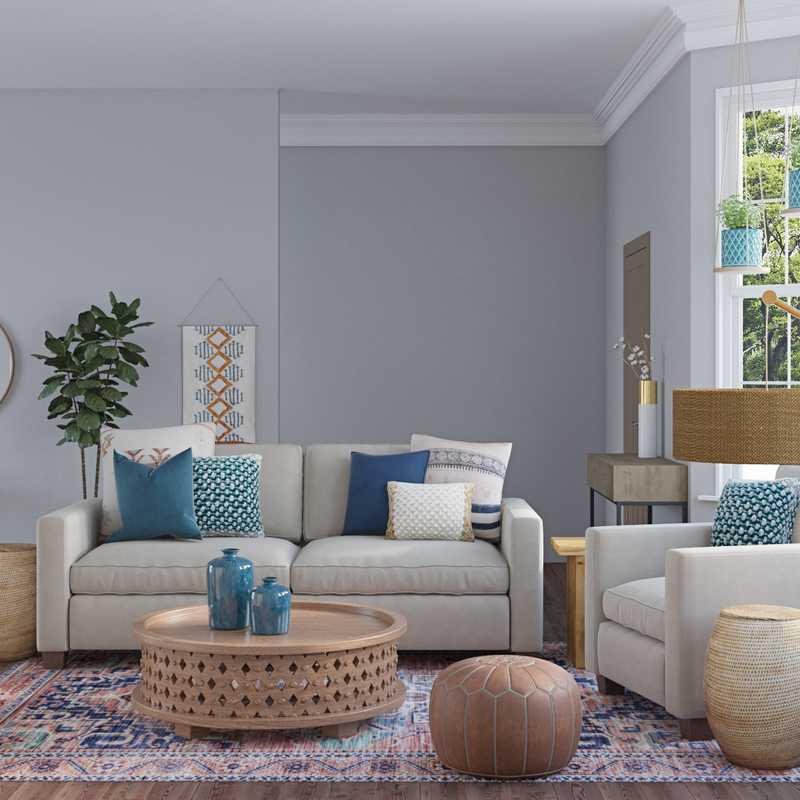 Eclectic, Bohemian, Global, Midcentury Modern Living Room Design by Havenly Interior Designer Kristine