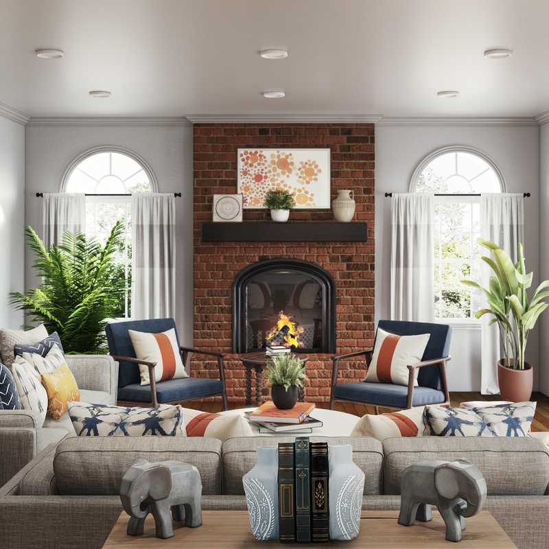 Transitional, Global Living Room Design by Havenly Interior Designer Moumita