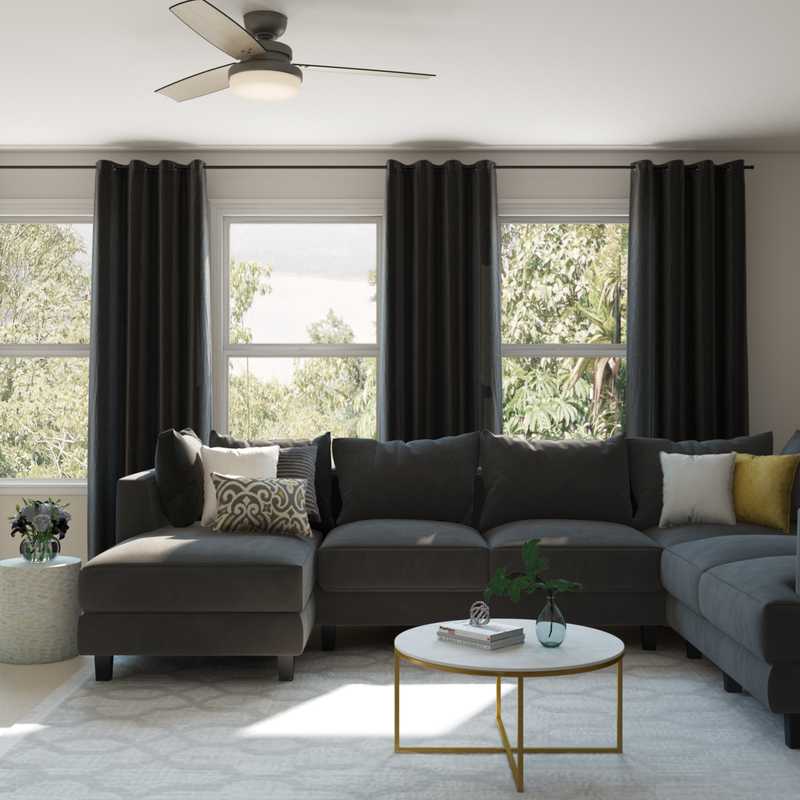 Contemporary, Glam Living Room Design by Havenly Interior Designer Christine