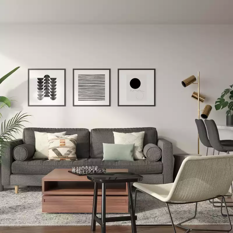 Modern, Industrial Living Room Design by Havenly Interior Designer Ashley