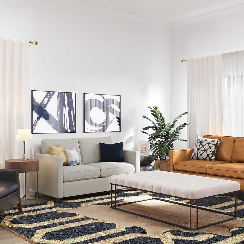 Contemporary, Midcentury Modern, Scandinavian Living Room Design by Havenly Interior Designer Erica