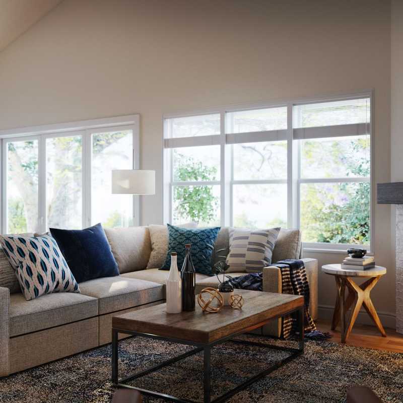 Industrial, Rustic, Transitional Living Room Design by Havenly Interior Designer Abby