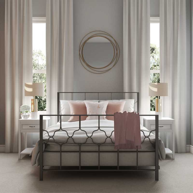Glam, Transitional, Minimal Bedroom Design by Havenly Interior Designer Christine