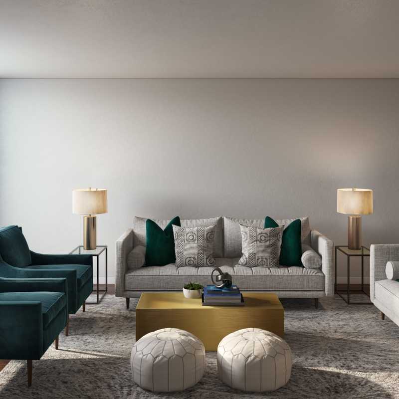 Contemporary, Midcentury Modern Living Room Design by Havenly Interior Designer Emily