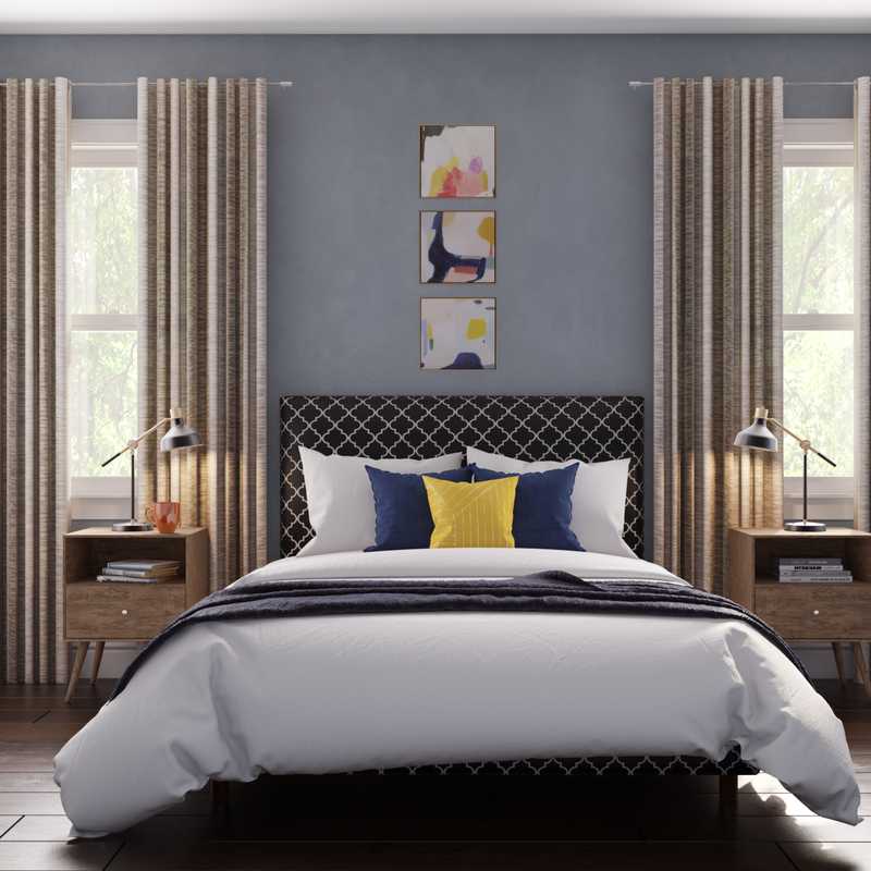 Eclectic, Preppy Living Room Design by Havenly Interior Designer Candace