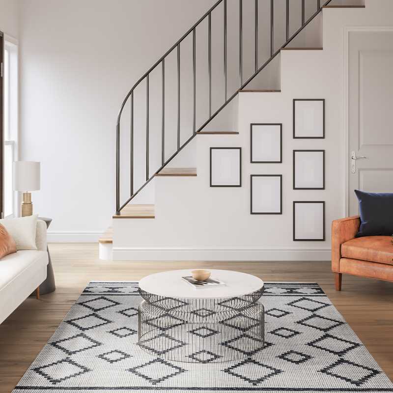 Bohemian, Midcentury Modern, Minimal, Scandinavian Living Room Design by Havenly Interior Designer Savannah