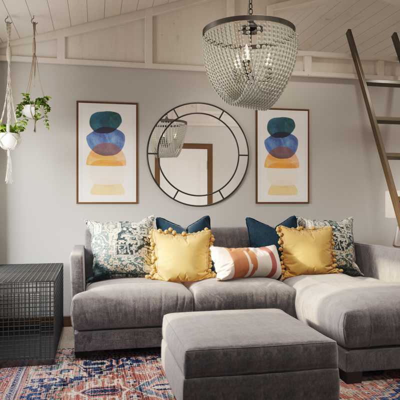 Modern, Eclectic Living Room Design by Havenly Interior Designer Matthew
